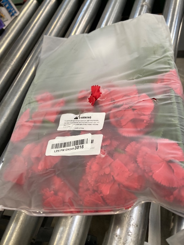 Photo 1 of IPOPU Red Carnations Artificial Flowers 30 Heads 27.56in 6PCS Silk Carnations Flowers with Stems for Wedding Home Centerpieces Floral Arrangements(Red)