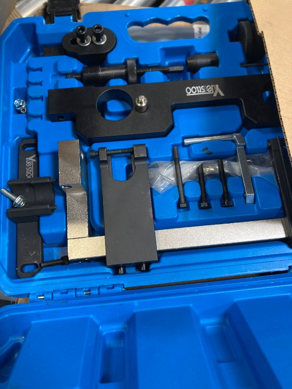 Photo 1 of Yuesstloo 17PCS Camshaft Alignment Timing Tool Kit, Compatible with BMW N20 N26 Engine, with Flywheel Holder Tool & Balance Shaft Tool & Fuel Injector Remover Kit, 212831, 119340, 212830, 219548
