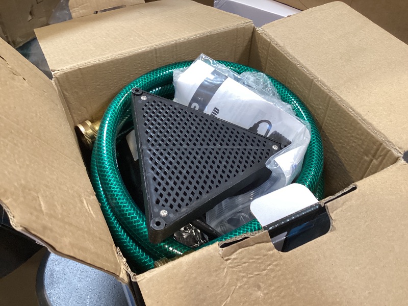 Photo 1 of Water Transfer Pump, 115V 1/10HP Electric Utility Pump with On/Off Switch 2 * 6 ft Water Hoses Kit for Removing Water from Garden Pools Aquariums Hot Tub Draining 1/8’’ Low Suction for Rain Barrel