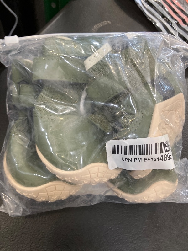 Photo 1 of DcOaGt Dog Shoes for Large Dogs, Mesh Breathable Dog Boots & Paw Protectors for Hot Pavement Summer Winter Snow, 360° Anti-Slip Dog Booties for Hiking/Walking,Military Green 4PCS(Size 6)