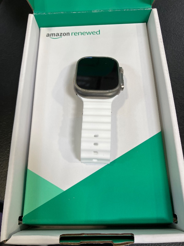 Photo 1 of ITEM IS LOCKED --------------------------------------------------Apple Watch Ultra 2 [GPS + Cellular, 49mm] - Titanium Case With White Ocean Band, One Size (Renewed Premium)
