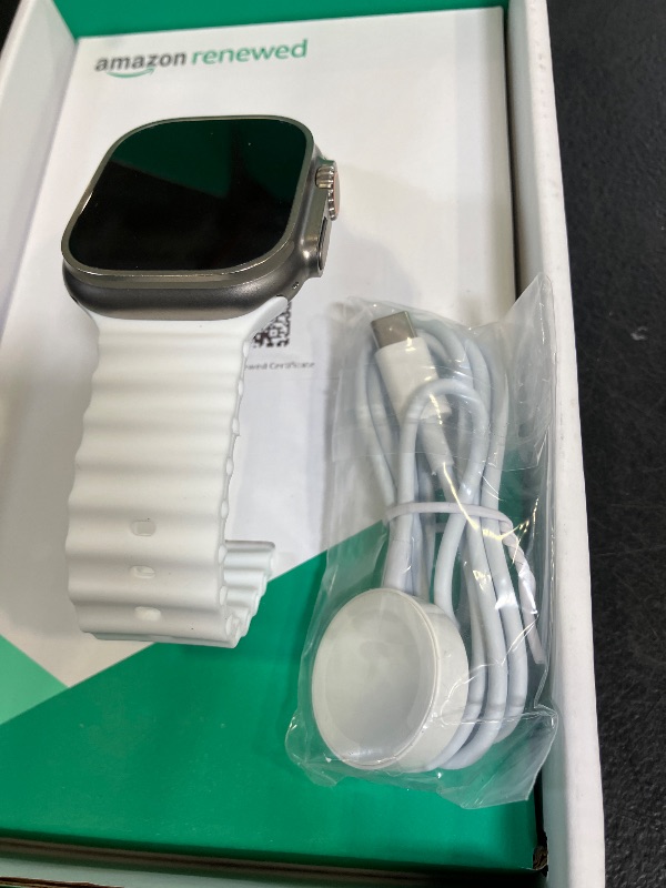 Photo 1 of ITEM IS LOCKED --------------------------------------------------Apple Watch Ultra 2 [GPS + Cellular, 49mm] - Titanium Case With White Ocean Band, One Size (Renewed Premium)