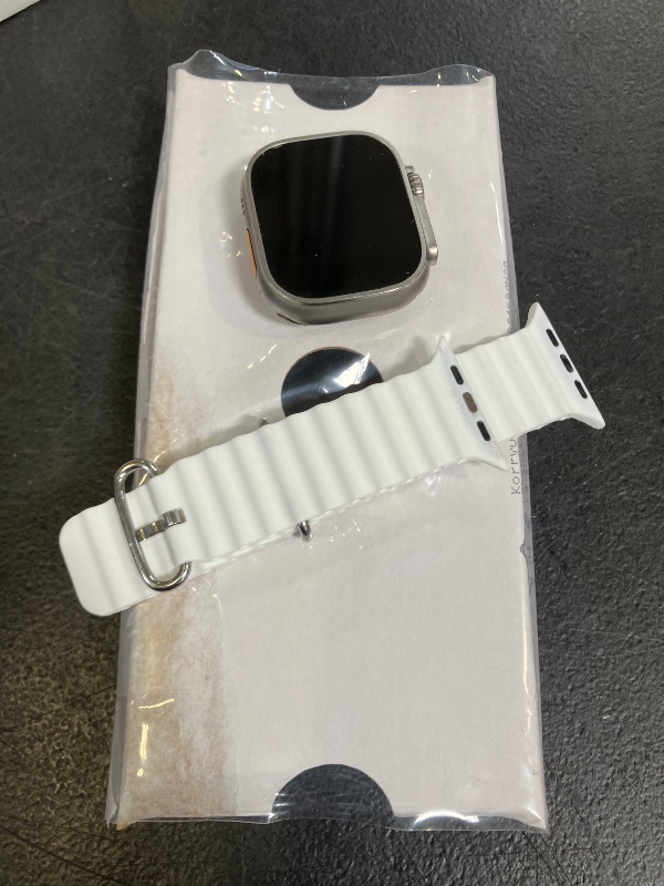 Photo 1 of Apple Watch Ultra 2 [GPS + Cellular, 49mm] - Titanium Case With White Ocean Band, One Size (Renewed)