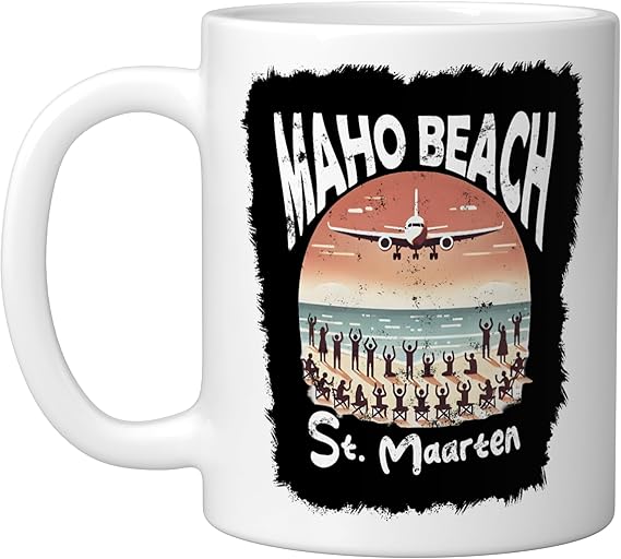 Photo 1 of Maho Beach St. Maarten Ceramic Mug, White
