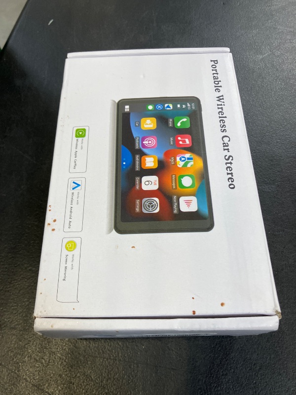 Photo 1 of Portable Wireless with Apple CarPlay and Android Auto Screen for Car, 7" HD Touch Screen Car Stereo with Mirror Link, Bluetooth 5.2, Backup Camera, AUX,FM Transmitter for All Vehicle