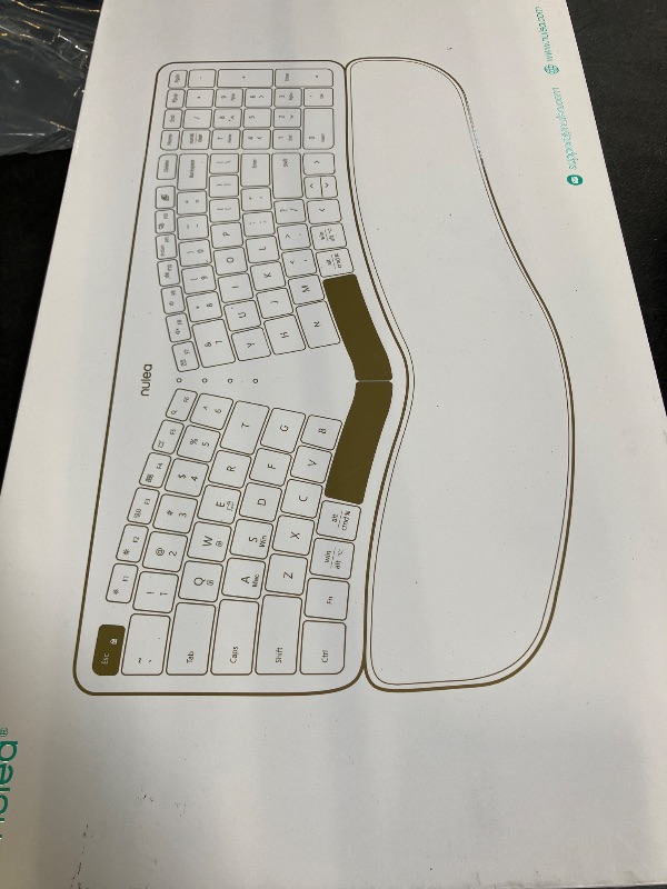 Photo 1 of Nulea Wireless Ergonomic Keyboard, Split Keyboard with Cushioned Wrist Rest, USB and Bluetooth Connectivity, USB-C Rechargeable, Compatible with Windows Mac