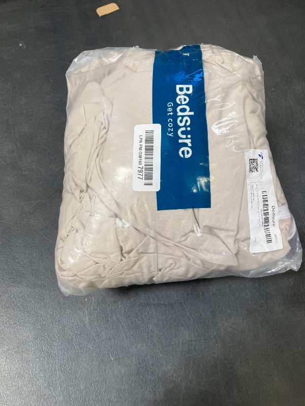 Photo 1 of Bedsure 100% Washed Cotton Duvet Cover Queen Size - Linen Color Minimalist Bedding Set Linen Like - PureWoven Plain Simple & Soft Comforter Cover for All Seasons (Queen, 90"x90")