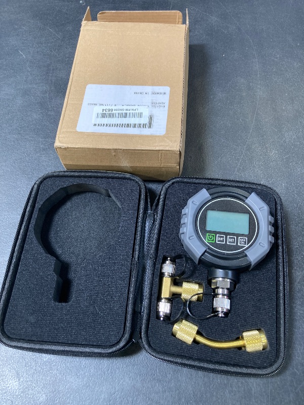 Photo 1 of Pro Digital Vacuum Gauge, HVAC Pressure Tester with Alarm? HVAC Micron Gauge 0-75,000 Microns, 7/16-20 UNF, 1/4 inch SAE, Temp Compensation, LCD Backlit Display