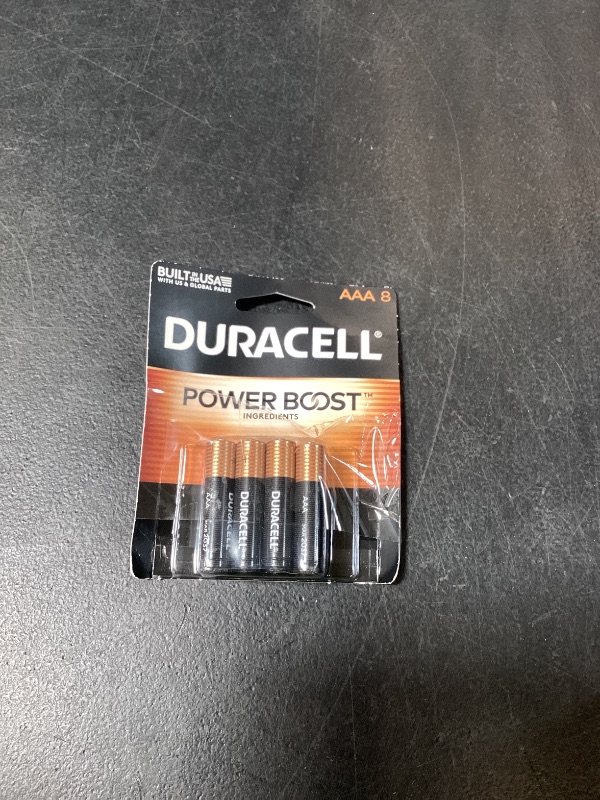 Photo 1 of Duracell Coppertop AAA Batteries with Power Boost Ingredients, Triple A Batteries, 8 Count (Pack of 1) for Household and Office Devices, Alkaline AAA Battery