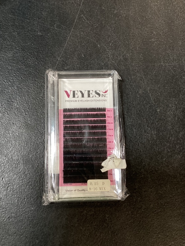 Photo 1 of VEYES INC Classic Volume Lash Extensions 0.03-0.20 J/B/L/C/CC/D/DD Curl 5-25mm Mixed & Single Length Tray, Premium Silk Eyelashes, Professional Supplies for Lash Techs(Matte Black 0.15 D 8-16mm)