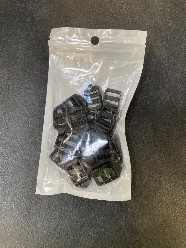 Photo 1 of CooBigo 25 Pack 1/2"(12mm) Webbing Plastic Ladder Lock Buckle Black for Backpack Straps #FLC490-12B