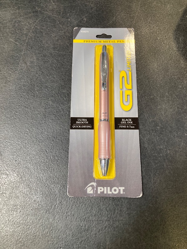 Photo 1 of Pilot G2 Limited Refillable & Retractable Gel Pen, Fine Point, Rose Gold Barrel, 0.7 mm, Black Ink, Single Pen