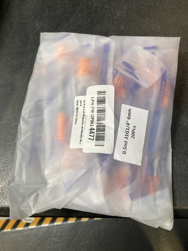 Photo 1 of 20 Pcs Lab Dispensing Supplies U-100-0.5cc/mL,31Ga-1/4" (6mm) Cap?Individually Wrapped