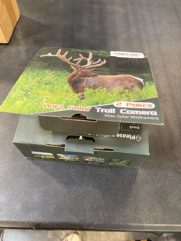 Photo 1 of MAXDONE Solar Trail Camera WiFi Bluetooth 2 Pack - 4K 64MP Game Camera with Night Vision Motion Activated, Deer Camera with Built-in Battery Rechargeable Power, Trail Cam Wildlife Cameras IP66