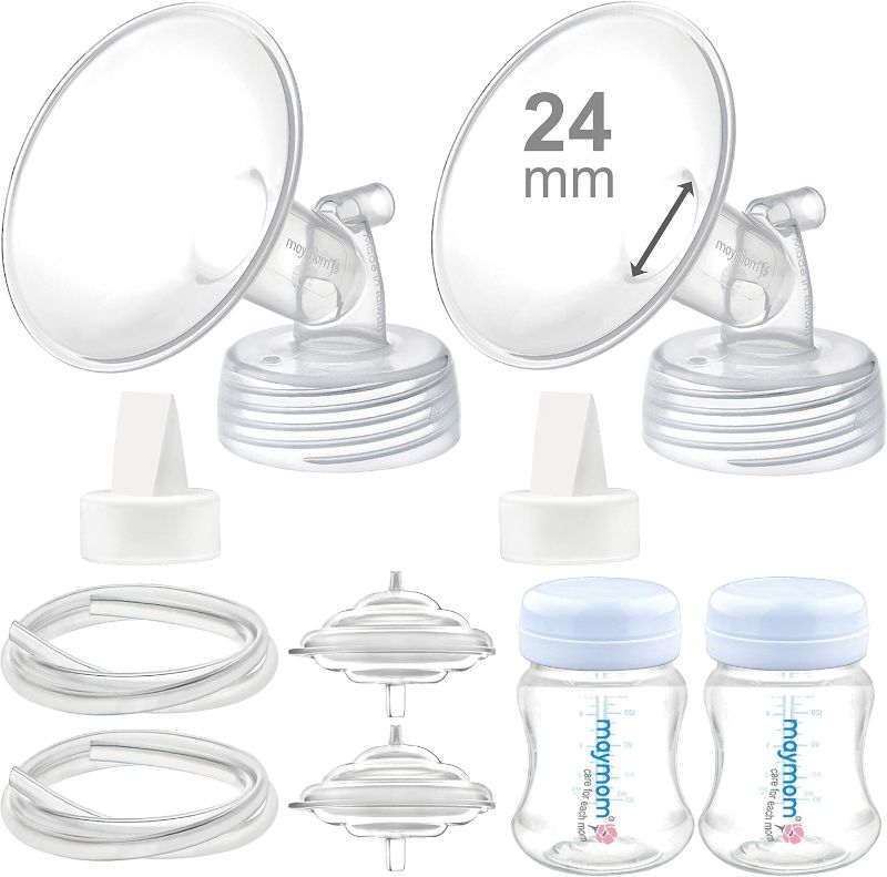 Photo 1 of Maymom Pump Parts Compatible with Spectra S2 S1 Replacement Kit for Spectra Pump Parts 24 mm Flange Duckbill Valve Tube Bottle Backflow Protector, Not Original S2 S1 Accessories
