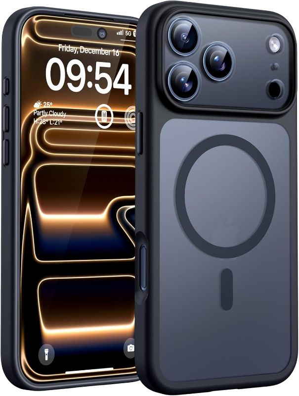 Photo 1 of TOCOL for iPhone 17 Pro Max Case, Compatible with Magsafe, Full Camera Protection, Built-in Magnets, Translucent Matte for iPhone 17 Pro Max Phone Case 6.9 inch (Black)
