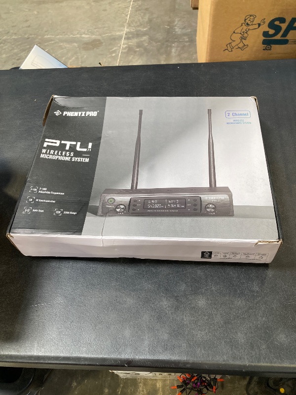 Photo 1 of Phenyx Pro Wireless Microphone System, Dual Wireless Mics,w/ 2 Handhelds, Auto Scan,2x100 UHF Frequencies,328ft Range,Dynamic Microphone for Singing, Karaoke, Church(PTU-71-2H)
