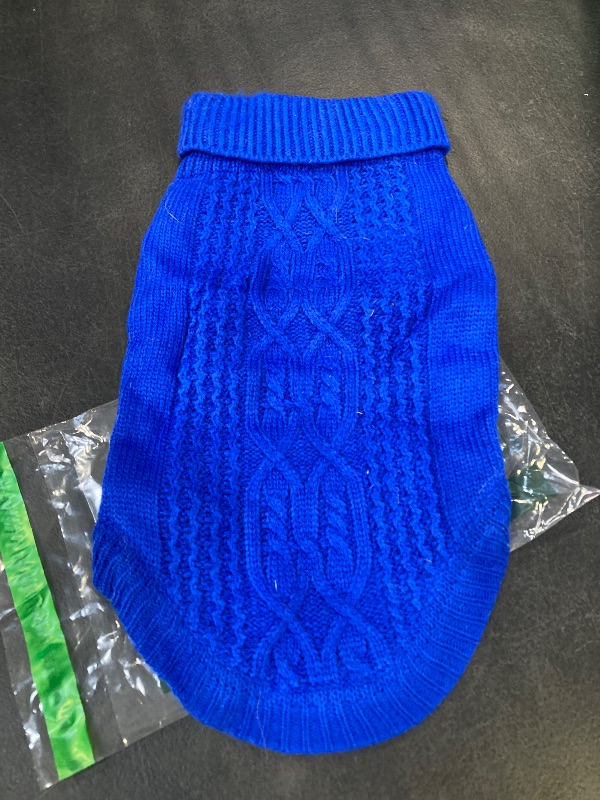 Photo 1 of small blue dog sweater