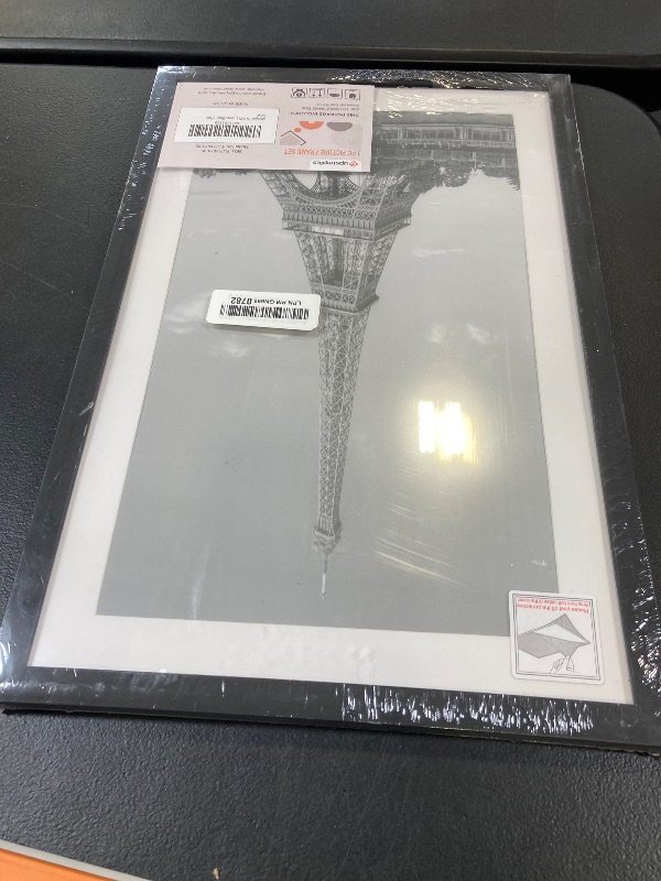 Photo 1 of upsimples 11x17 Picture Frame, Display Pictures 9x15 with Mat or 11 x 17 Without, Wall Hanging Poster Frames, Black, 1 Pack