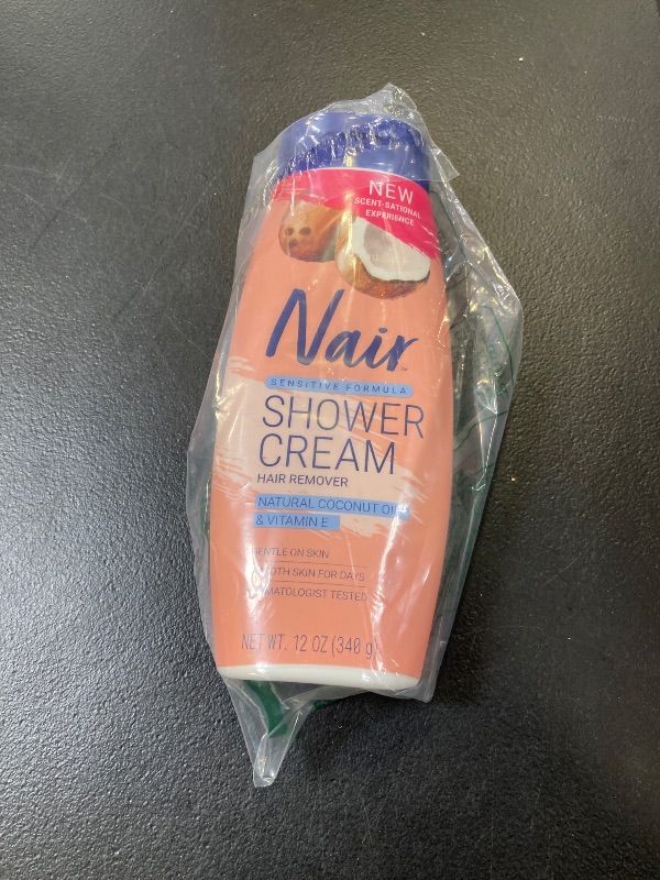Photo 1 of Nair Sensitive Formula Shower Cream, Quick and Easy Hair Removal Cream with Coconut Oil and Vitamin E for Body, 12 oz??