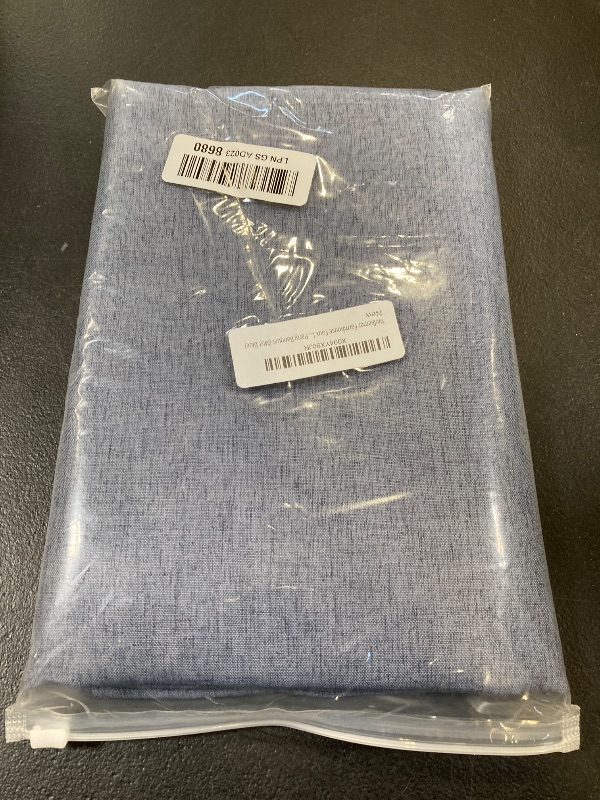 Photo 1 of Wolkemer Farmhouse Faux Linen Square Tablecloth 54 x 54 Inch - Water Resistant Table Cloth Washable Wipeable Table Cover for Home Kitchen Dining Wedding Party Banquet (Mist Blue)