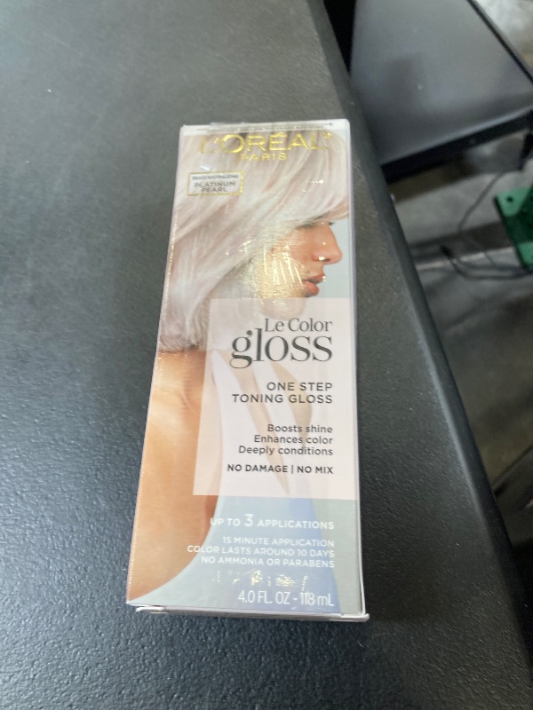 Photo 1 of L’Oreal Paris Le Color Gloss One Step In-Shower Toning Hair Gloss for Bleached Hair, Neutralizes Brass, Conditions & Boosts Shine, Platinum Pearl, 4 Ounce