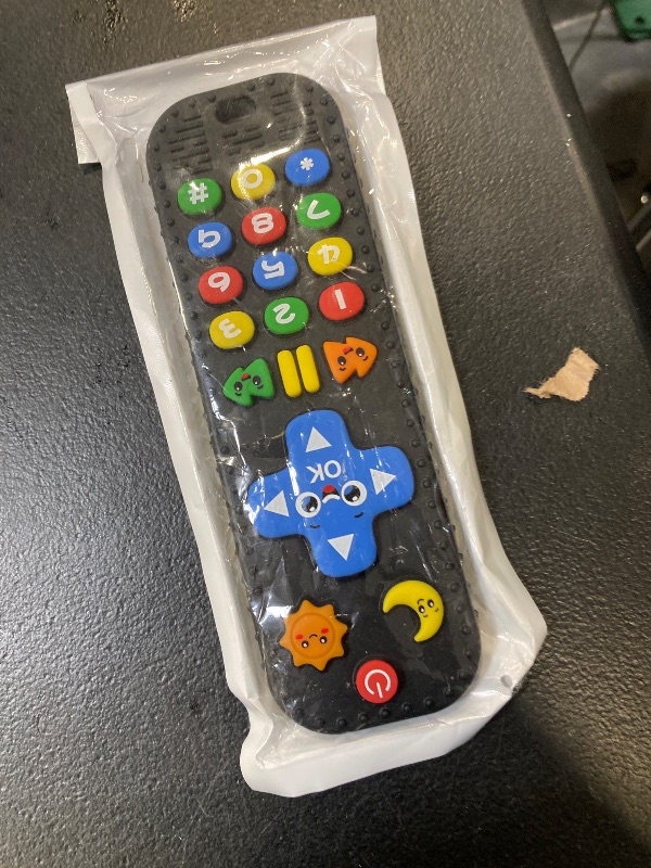 Photo 1 of Baby Teething Toys Silicone Baby Remote Teether Over 3 Months - Baby Essentials Sensory Chew Toys - Baby Teether for Teething Relief - BPA Free Infant Toys Baby Shower Gifts (1, Black)