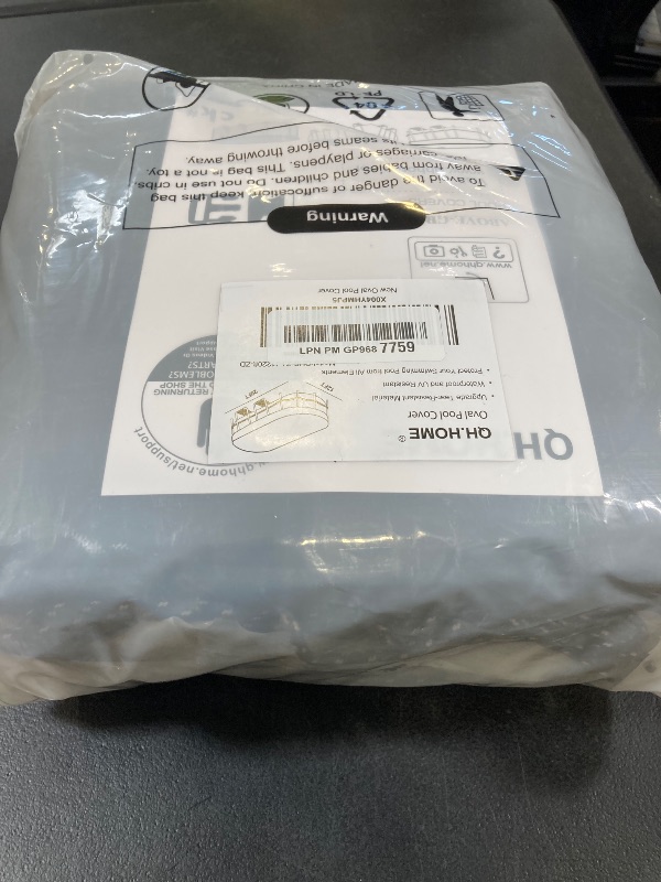 Photo 1 of QH.HOME 12x20 Ft Oval Pool Cover for Bestway/Intex/Coleman Frame Oval Pool, [Excellent Windproof ] with Adjustable Buckle Straps & Drawstring Hem. [Durable, Tear Resistant]