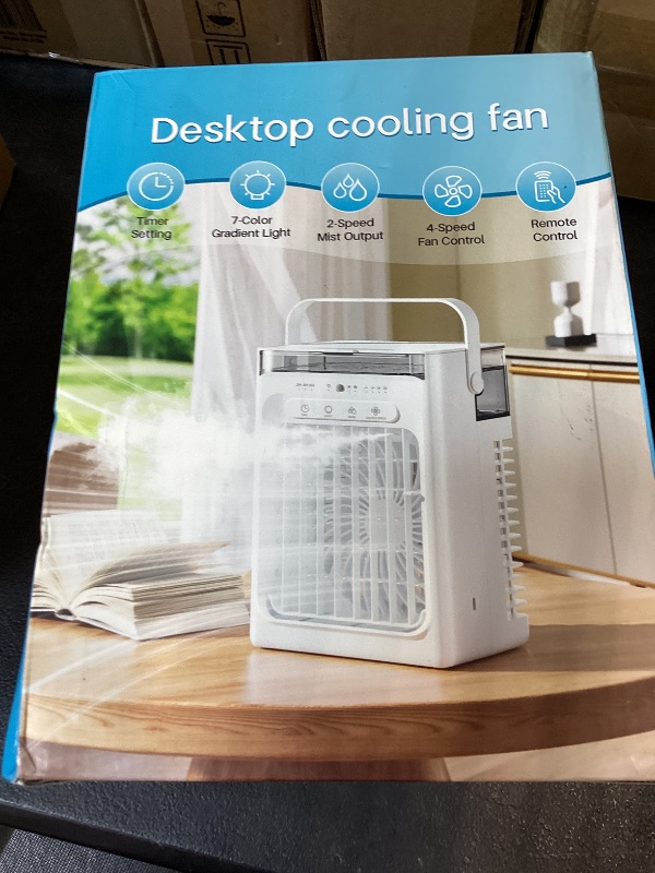 Photo 1 of Portable Air Conditioners, 4-Speed Mini Air Conditioner, 3-in-1 Personal Cooling Fan, Small AC Unit With 1000ml Water Tank, 2/4/6H Timer, USB Powered (5V 2A Adapter Included) for Bedroom Office Desk