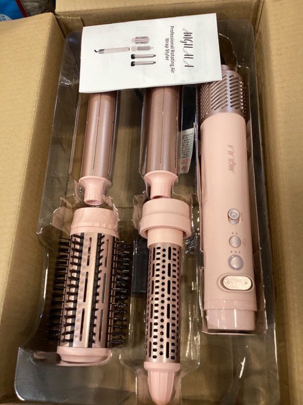 View 3 of ANGILALA Rotating Hair Dryer Blow Brush, Multi Hot Air Styler Wrap, 105,000 RPM High-Speed Volumizing Spinning Blow Dryer Brush with Auto Curlers, Dry & Smooth & Curl & Volumize All in One