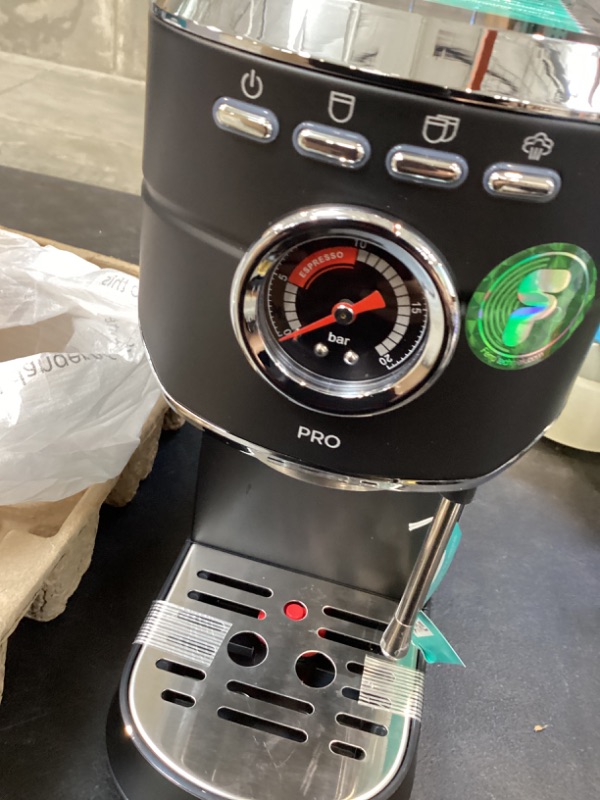 Photo 1 of CASABREWS 5418 PRO Espresso Machine 20 Bar, Stainless Steel Espresso Maker with Milk Frother, Compact Cappuccino Machine for Home, Espresso Coffee Machine, Cafetera Espresso, Black
