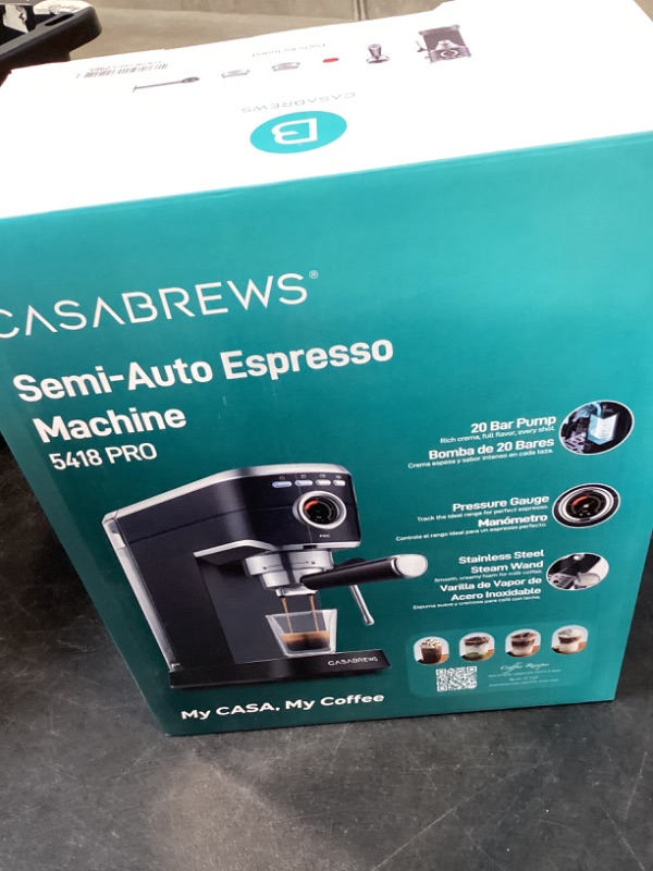 Photo 1 of CASABREWS 5418 PRO Espresso Machine 20 Bar, Stainless Steel Espresso Maker with Milk Frother, Compact Cappuccino Machine for Home, Espresso Coffee Machine, Cafetera Espresso, Black