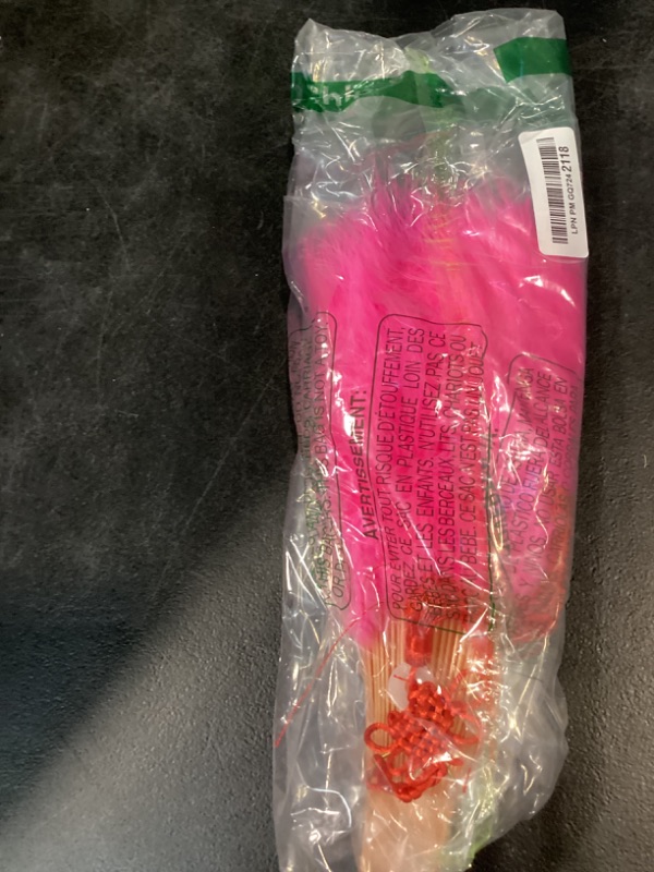 Photo 1 of Happy Feather Handheld Marabou Feather Fan, 1920s Vintage Style Flapper Hand Fan for Costume Party and Dancing-Pink