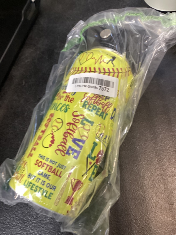 Photo 1 of Softball Gift Water Bottle With Lid, 32oz Insulated Stainless Steel Sport Bottles - Softball Players Fan Coach