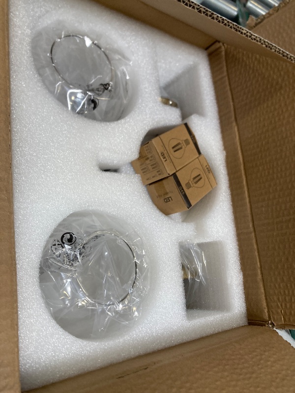 Photo 1 of KoKo&Yukina Mid Century Modern Bathroom Vanity Light, 2 Light Globe Sconce, Gold, W 7.7'' x H 19'' x D4.7''