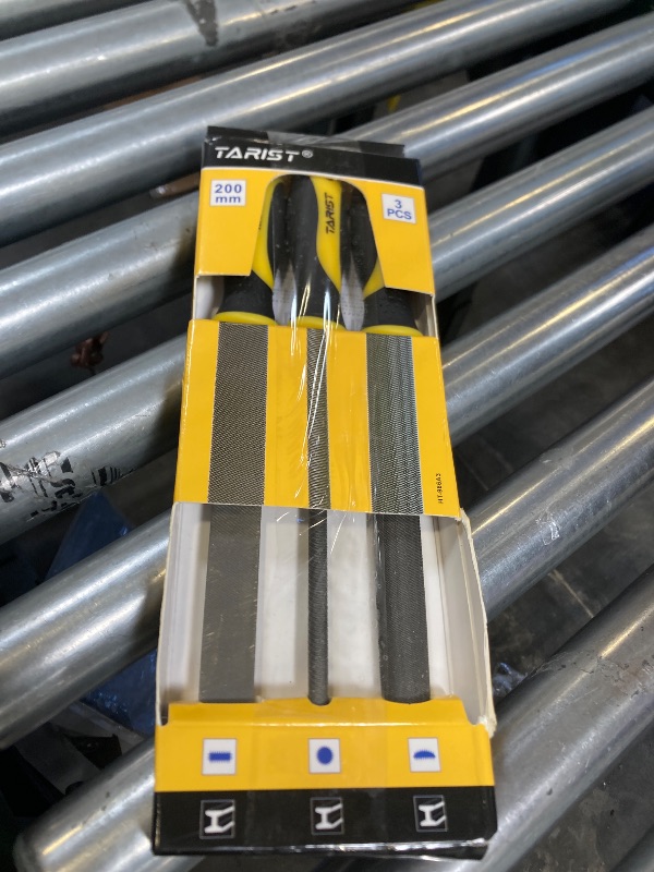 Photo 1 of TARIST Metal File Set, 3-Piece, 8-inch,Professional Carbon Steel File, Includes Flat/Half-Round/Round,Work for Metal, Wood and More
