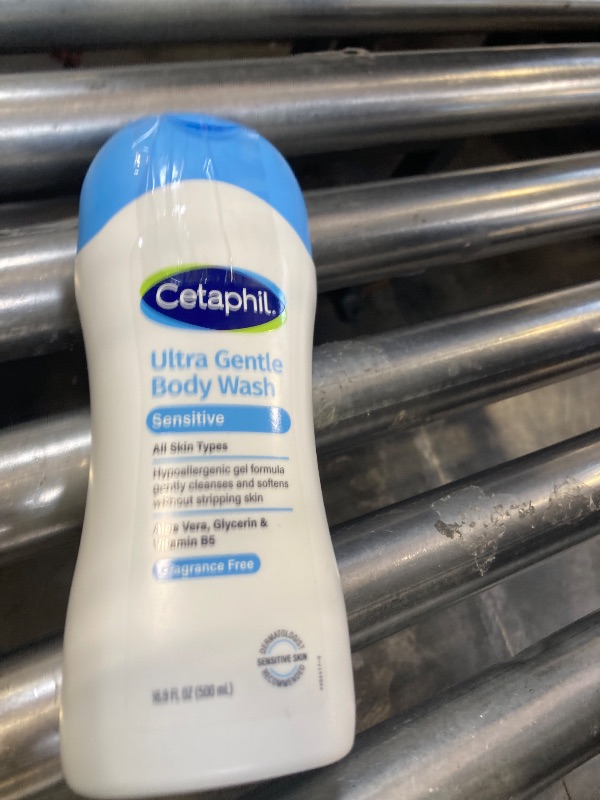 Photo 1 of Cetaphil Ultra Gentle Body Wash, For Dry to Normal, Sensitive Skin, 16.9oz, Aloe Vera, Vitamin B5, Hypoallergenic, Paraben Free, Fragrance Free, Dermatologist Tested