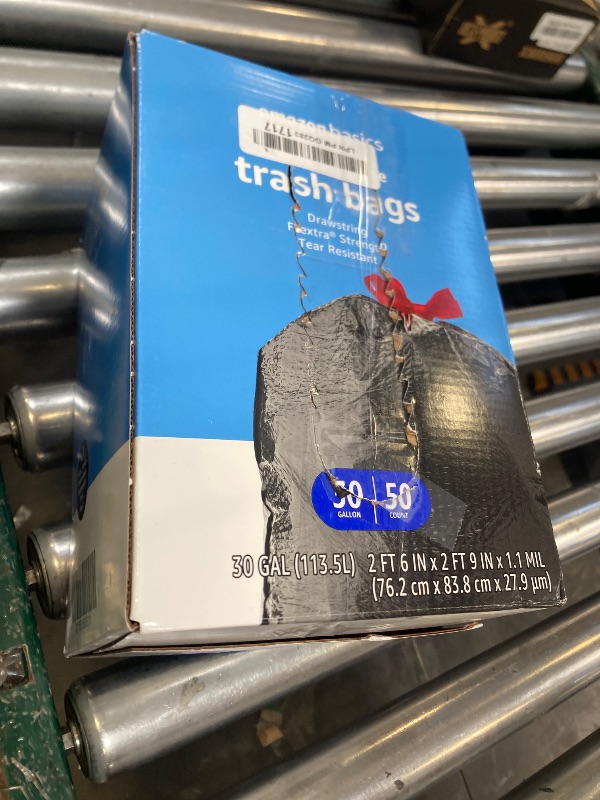 Photo 1 of Amazon Basics Flextra Multipurpose Drawstring Trash Bags