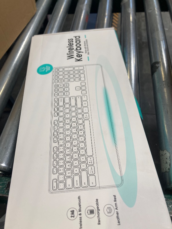 Photo 1 of CITLLA Wireless Keyboard, Rechargeable Full Size Multi-Device Bluetooth Keyboard with Wrist Rest, 3-Level Backlit, for Computer, Laptop, Tablet, Smartphone, Office,?US Layout?