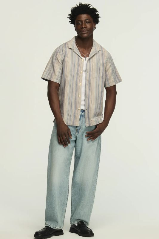 Photo 1 of Lucky Brand short sleeve striped woven shirt L