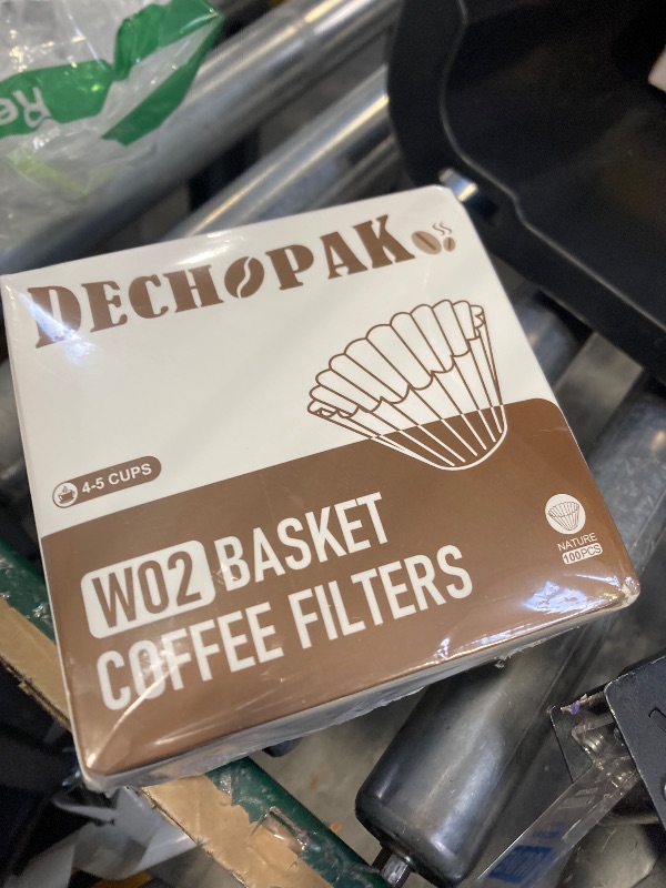 Photo 1 of DechoPak 5 Cup Coffee Filter, 100 Count Unbleached Natural Small Basket Disposable Paper Coffee Filter for 4-5 Cup Coffee Maker Pour Over Pot, Suitable for Home Coffee Shop Business Commercial (Brown)