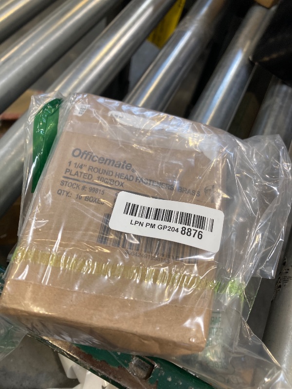 Photo 1 of Officemate Brass Plated Fasteners, 1.25-Inch Length, 0.375-Inch Head, 100 per Box, 10 Pack (998150)