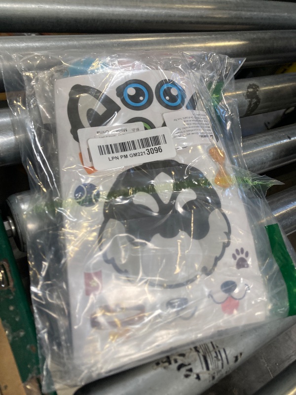 Photo 1 of Bluegogo 122Pcs Dog Party Favors Gift Set for Kids Dogs Birthday Party Supplies Include 12 Dogs DIY Face Stickers 12 Dogs Bags 12 Keychains 12 Bracelets 50 Stickers for Puppy Parties Favors