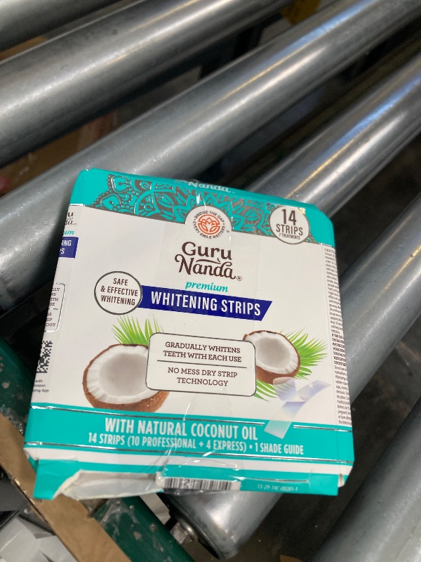 Photo 1 of GuruNanda Teeth Whitening Strips Kit - 7-Day Treatment with Non-Slip, Dry Strip Technology - Whitening Designed with Care for a Brighter Smile