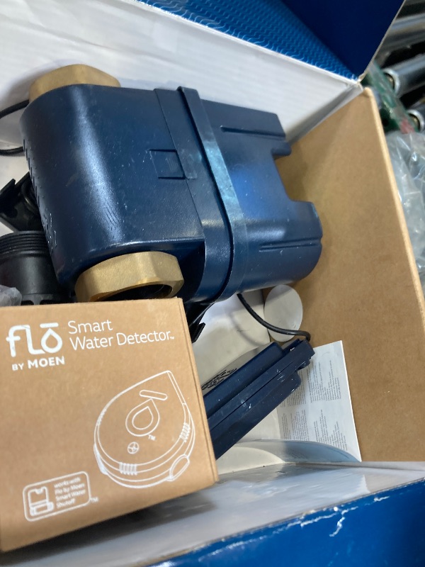 Photo 1 of Moen Flo 1-1/4-inch Smart Water Shut Off Valve, Smart Home Water Monitor Leak Detector, Wifi Connected, App Enabled Flow Meter and Shutoff, 900-002