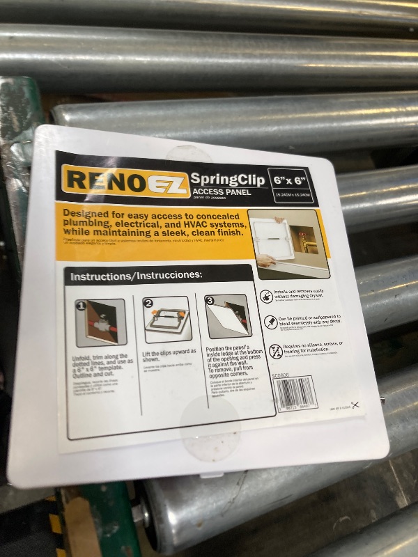 Photo 1 of RenoEZ Access Panel For Drywall - 6x6 inch - No Tools Required - Wall Hole Cover - Access Doors For Drywall - Spring Loaded for Wiring | HVAC | Plumbing - Textured White (1)