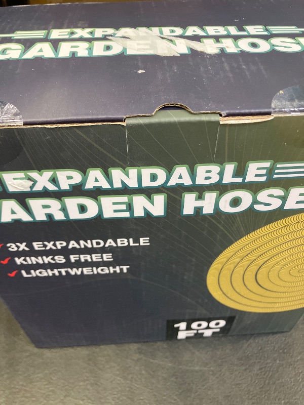 View 2 of 100 ft Non-Expandable Garden Hose, Flexible Ultra Lightweight Durable, Kink-Free Water Hose with 10 Function Sprayer - Non-Tangle,Puncture Proof pipe, Easy to Store, All-Weather Use Garden Hoses