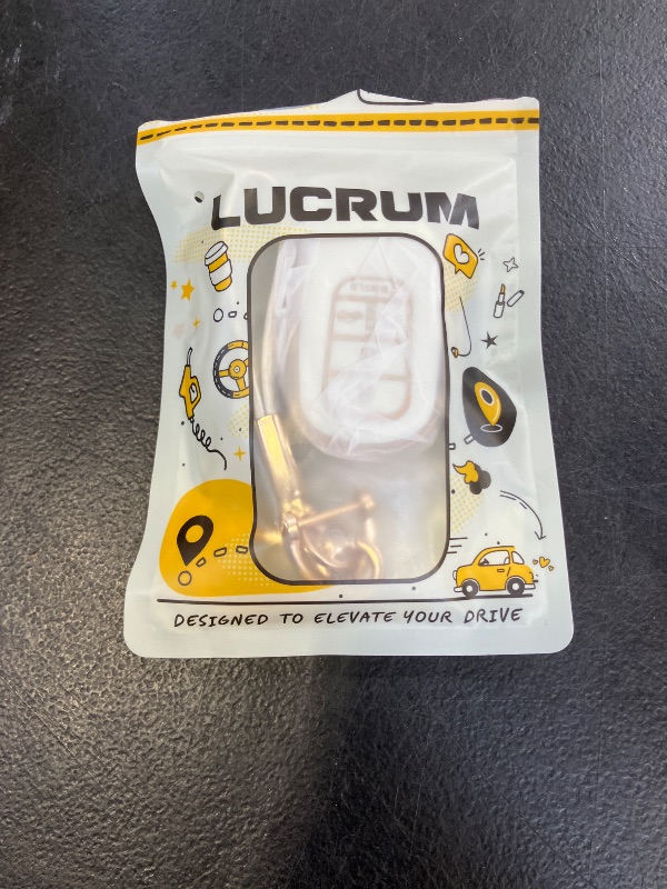 Photo 1 of Lucrum Compatible with Honda Key Fob Cover & Leather Keychain - TPU Keyfob Case for Accord Civic CR-V HR-V Pilot Ridgeline, For 5 Button Remote (2022-2026) - White and Gold