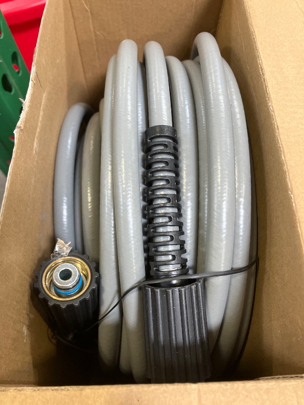 Photo 1 of RIDGE WASHER Pressure Washer Hose 100FT, 1/4 Inch Power Washer Hose with M22 14 Fitting, Kink Resistant Hoses Replacement’s Applied for Most Pressure Washer Accessories, 3600 PSI