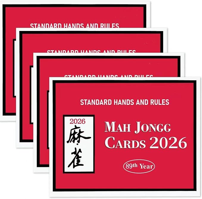 Photo 1 of 4 Pcs Mah Jong Cards 2026 Office Revision Standard Print American Mah Jong Card (Red)
